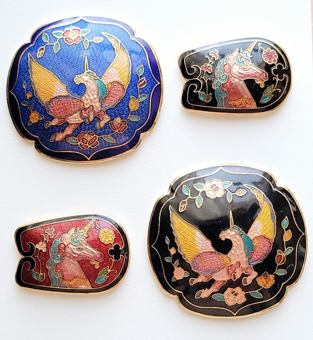 Lot of Cloisonné Unicorn Scarf Slides